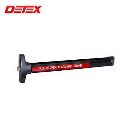 Detex Value Series Wide Stile Rim Exit Device, Cylinder Dogging, 99 Surface Strike, Battery Operated Alarm DTX-V40-EB-CD-711-99-36